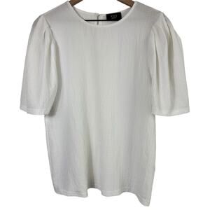 VICI WHITE MEDIUM SHORT SLEEVE WOMEN DRESS UP OR DOWN BLOUSE TOP